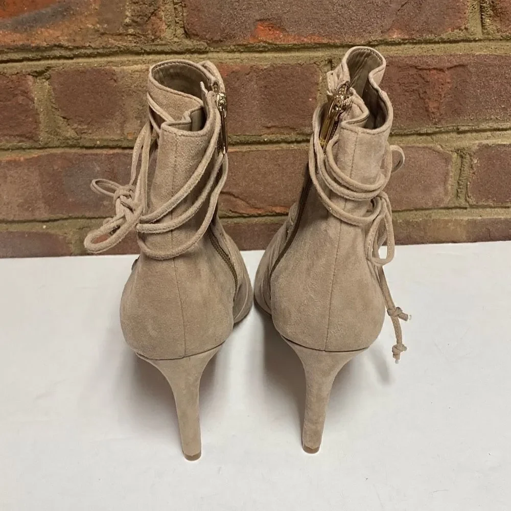 Vince Camuto Khaki Chenai Suede Booties Size 8 NEW